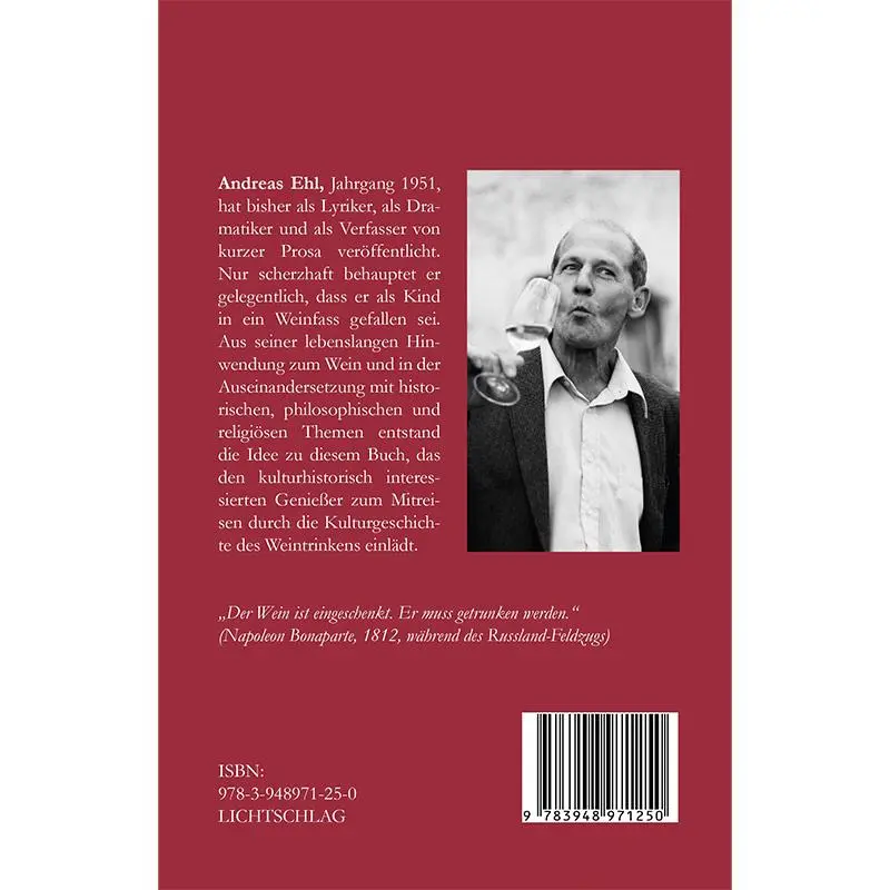 Buch "Bis zum letzten Schluck - Auf den Spuren berühmter Weintrinker" von Andreas Ehl