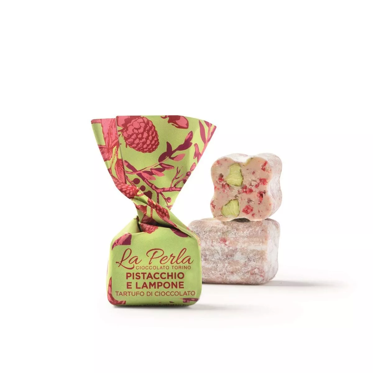 La Perla Tartufo Pistachio and Raspberry einzeln verpackt